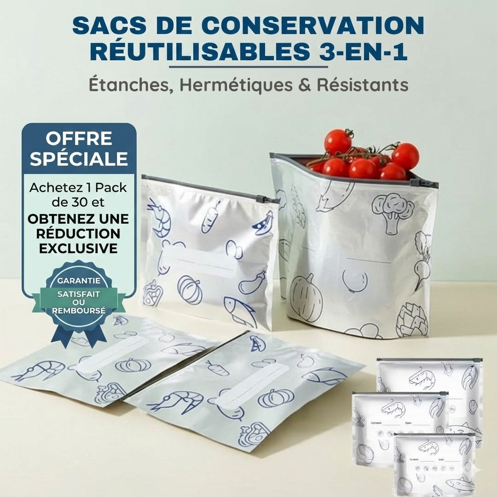 Sacs de Conservation Réutilisables - Fraîcheur Garantie