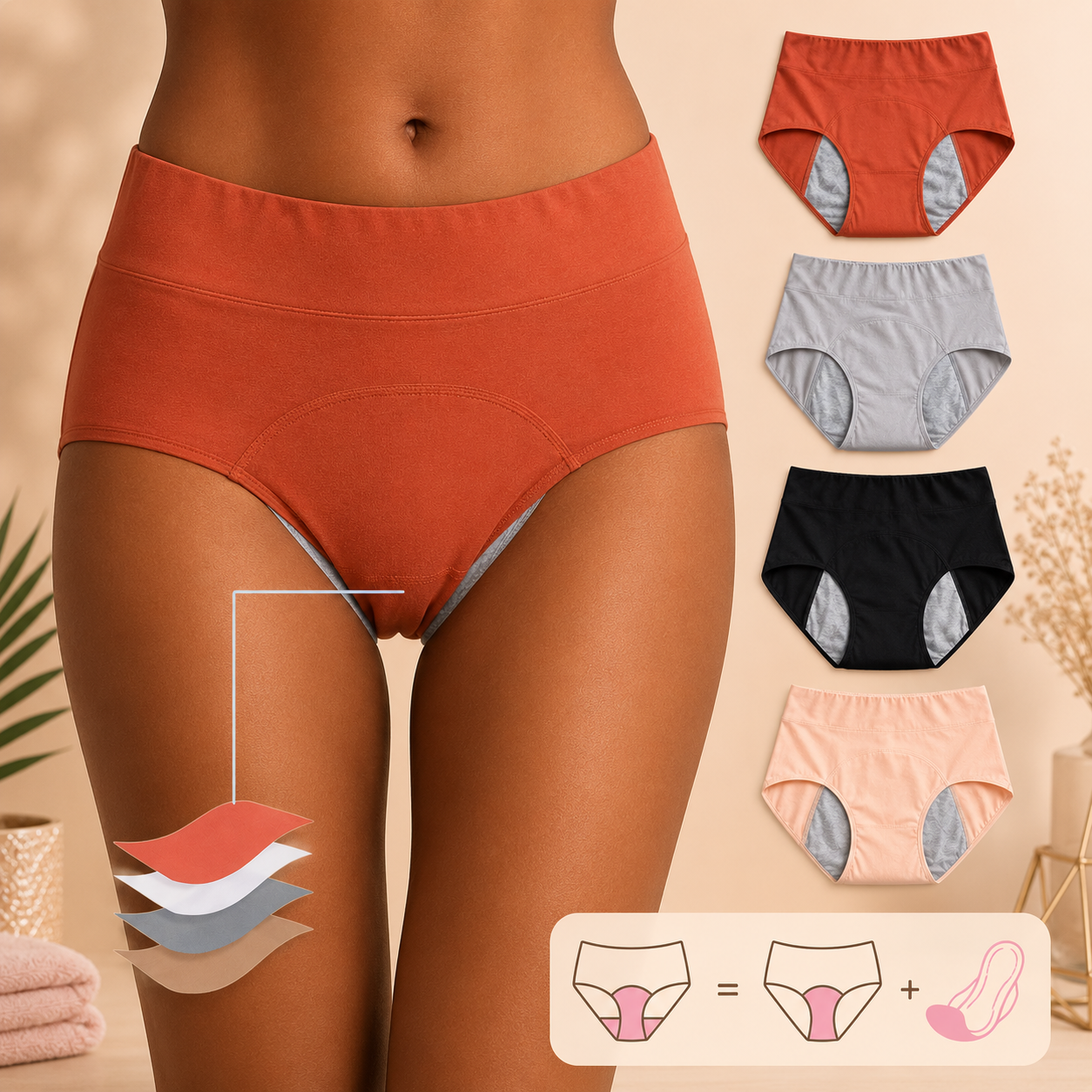 Zeron Protect - Lot de 3 Culottes Menstruelles | Ultra-Absorbantes, Confort Jusqu’à 12h