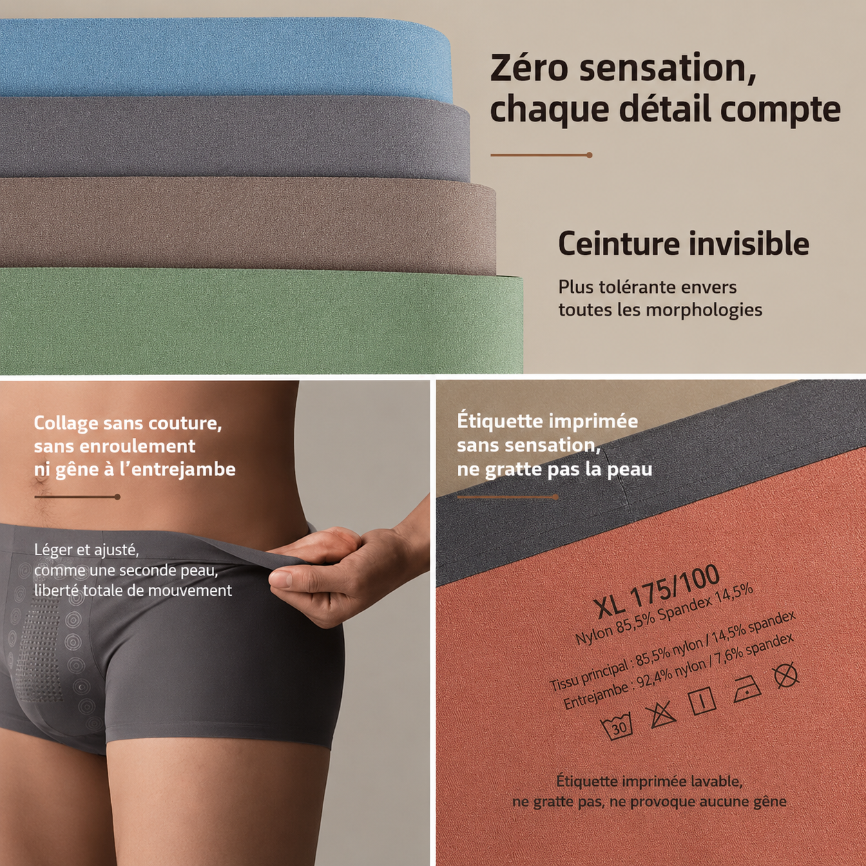 Boxers Antibactériens Sensation 360 — Hygiène & Confort Absolu